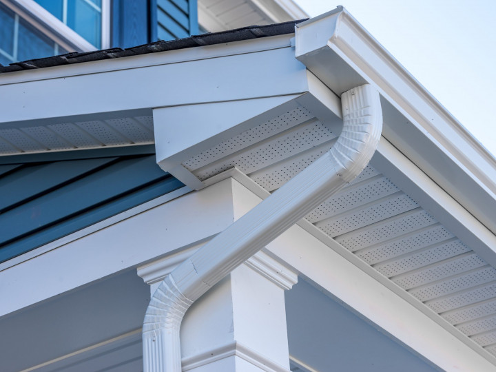 Colonial white gutter guard system, fascia, drip edge, soffit pr